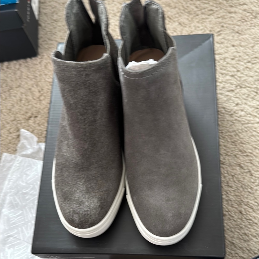 Gray Suede Ankle Boots